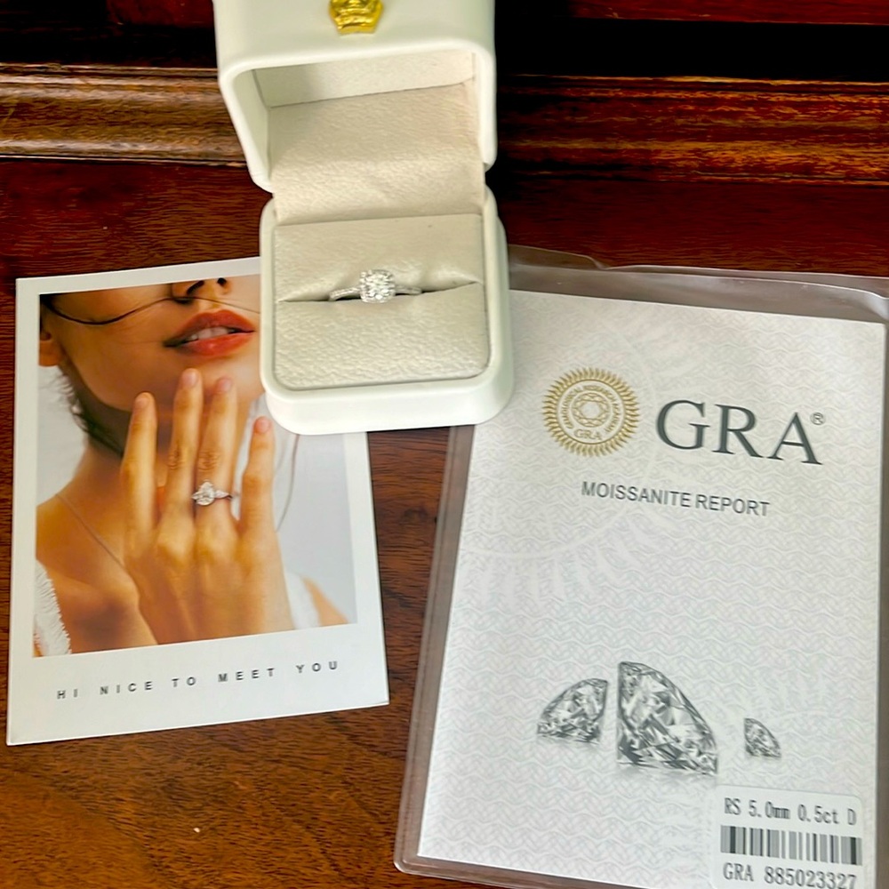 Silver Moissanite Ring